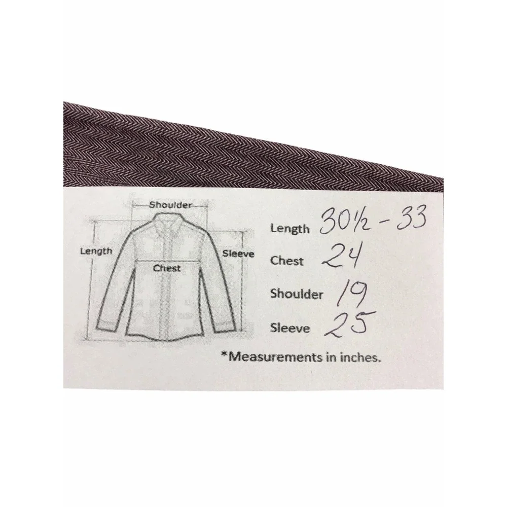 Sears Roebuck Mens 16 1/2 - 34/35 Shirt Herringbone Single Needle Vintage EUC
